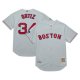 Men's Boston Red Sox David Ortiz Mitchell & Ness Gray 2004 Cooperstown Collection Throwback Jersey