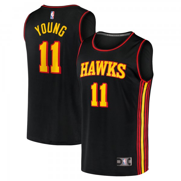 Youth Atlanta Hawks Trae Young Fanatics Black 2020/21 Fast Break Player Jersey - Statement Edition