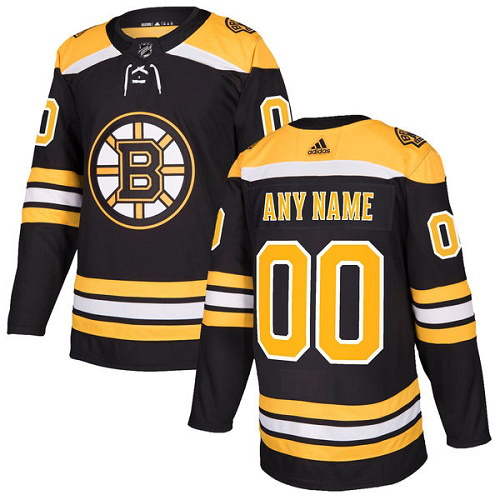 Men's Adidas Boston Bruins Black Home NHL Customized Jersey