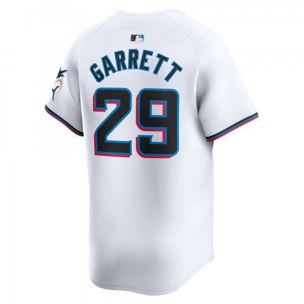 Men's Miami Marlins Braxton Garrett Nike White Home Limited Player Jersey