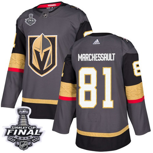 Adidas Golden Vegas Golden Knights #81 Jonathan Marchessault Grey Home 2018 Stanley Cup Final Stitched NHL Jersey