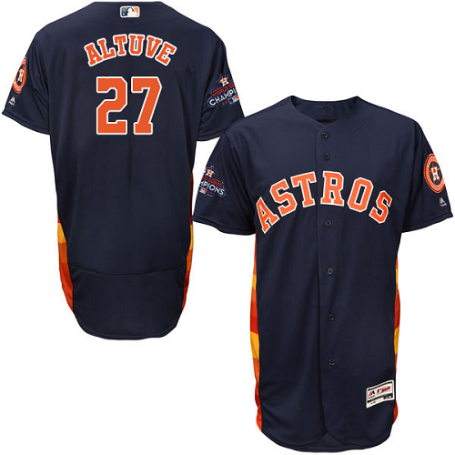 Houston Astros #27 Jose Altuve Navy Blue Flexbase Collection 2017 World Series Champions Stitched MLB Jersey