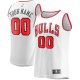 Men's Chicago Bulls Fanatics White Fast Break Custom Replica Jersey - Association Edition