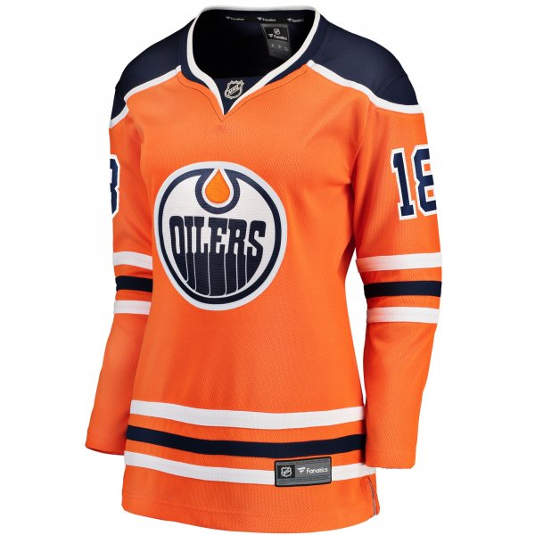 Women's Edmonton Oilers Zach Hyman Fanatics Orange Breakaway Player Jersey