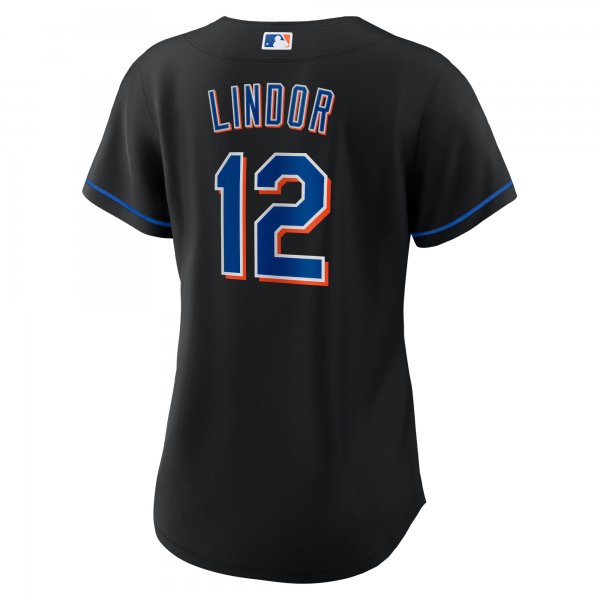 Women's New York Mets Francisco Lindor Nike Black 2022 Alternate Replica Player Jersey