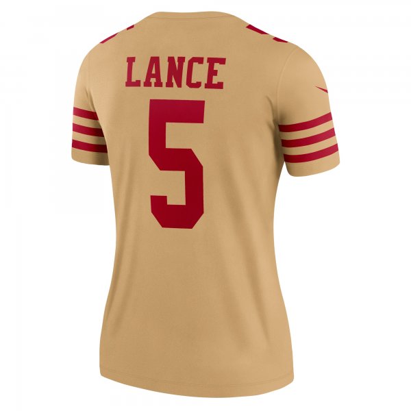 Women's San Francisco 49ers Trey Lance Nike Gold Team Inverted Legend Jersey