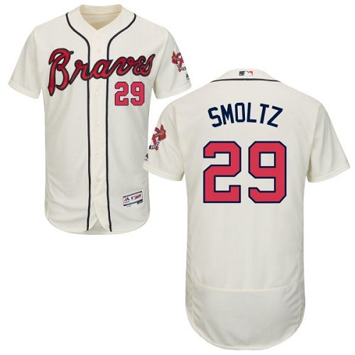 Atlanta Braves #29 John Smoltz Cream Flexbase Collection Stitched MLB Jersey