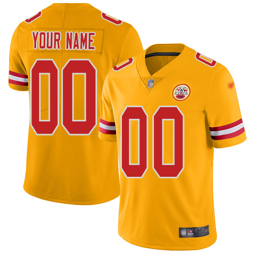 Kansas City Chiefs Customized Gold Men's Stitched NFL Limited Inverted Legend Jersey