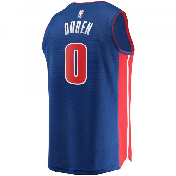 Men's Detroit Pistons Jalen Duren Fanatics Blue Fast Break Replica Jersey - Icon Edition