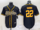 Men's Pittsburgh Steelers #22 Najee Harris Black Stitched Baseball Cool Base Jersey