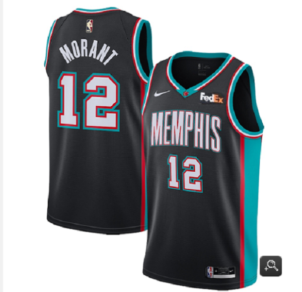 Men's Nike Memphis Grizzlies #12 Ja Morant 2021 Black Swingman Stitched NBA Jersey