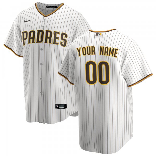 Men's San Diego Padres Nike White Home Replica Custom Jersey