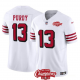 Men's San Francisco 49ers #13 Brock Purdy White 2023 F.U.S.E. NFC West Champions Patch Alternate Stitched NFL Jersey