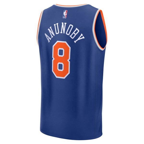 Youth New York Knicks OG Anunoby Fanatics Royal Fast Break Player Jersey - Icon Edition