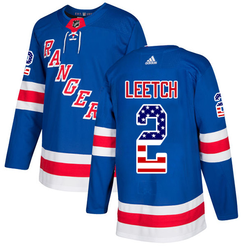 Adidas New York Rangers #2 Brian Leetch Royal Blue Home USA Flag Stitched NHL Jersey