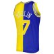 Men's Golden State Warriors Chris Mullin Mitchell & Ness Royal/Gold Hardwood Classics 1993/94 Split Swingman Jersey