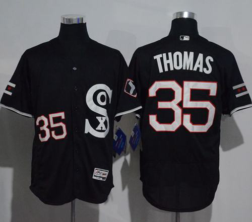 Chicago White sox #35 Frank Thomas Black New Flexbase Collection Stitched MLB Jersey