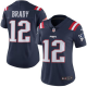 Nike New England Patriots #12 Tom Brady Navy Blue Women's Stitched NFL Limited Rush Jersey