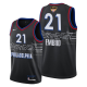 Men's Nike Philadelphia 76ers #21 Joel Embiid Black 2021 NBA Playoffs Jersey