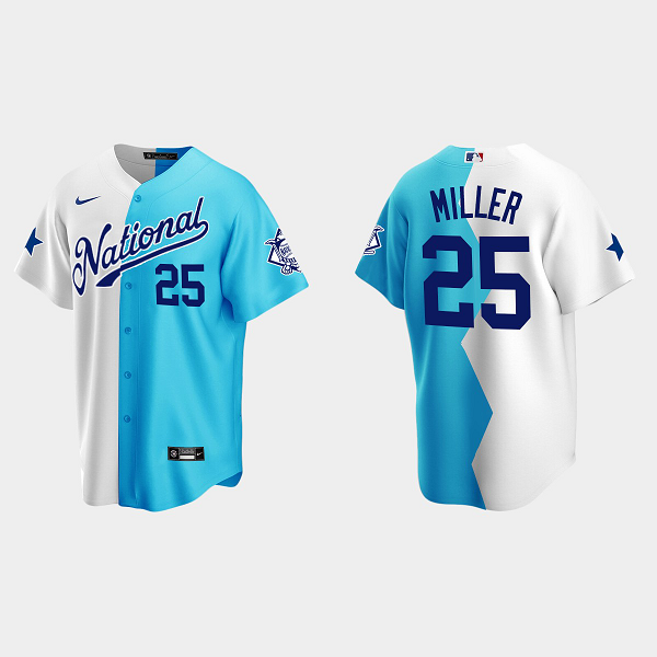 Men's Los Angeles Dodgers #25 Bobby Miller MLB 2022 All-Star Futures Game Split Jersey - White Teal