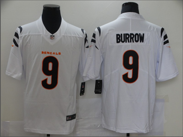 Men's Nike Cincinnati Bengals #9 Joe Burrow White NFL Game Jersey