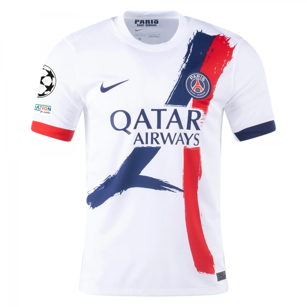 Nike Paris Saint-Germain Gonçalo Ramos Away Jersey w/ Champions League Patches 24/25 (White/Midnight Navy)