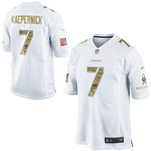 Nike San Francisco 49ers #7 Colin Kaepernick White Men's Stitched NFL Limited Salute to Service Jersey