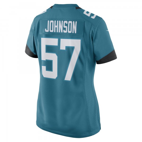 Women's Jacksonville Jaguars Caleb Johnson Nike Teal Game Player Jersey