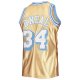 Men's Los Angeles Lakers Shaquille O'Neal Gold Mitchell & Ness 75th Anniversary 1996/97 Hardwood Classics Swingman Jersey