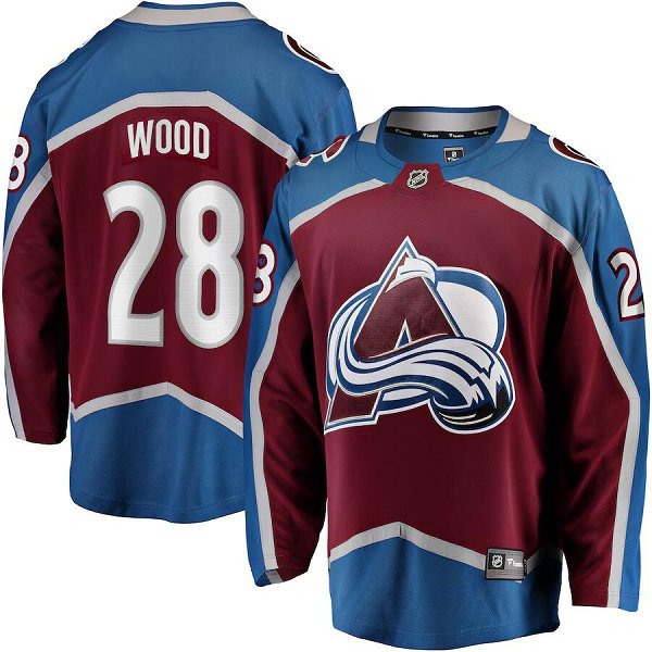 Men's Colorado Avalanche #28 Miles Wood Maroon Home Breakaway Jersey