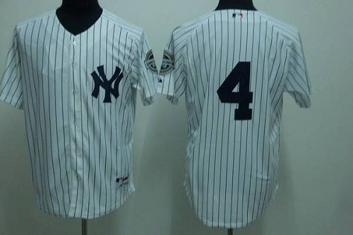 New York Yankees #4 Lou Gehrig Stitched White MLB Jersey