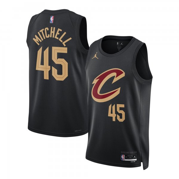 Unisex Cleveland Cavaliers Donovan Mitchell Jordan Brand Black Swingman Jersey - Statement Edition