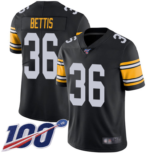 Pittsburgh Steelers #36 Jerome Bettis Black Alternate Men's Stitched NFL 100th Season Vapor Limited Jersey