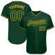 Men's Custom Green Green-Gold Authentic Baseball Jersey