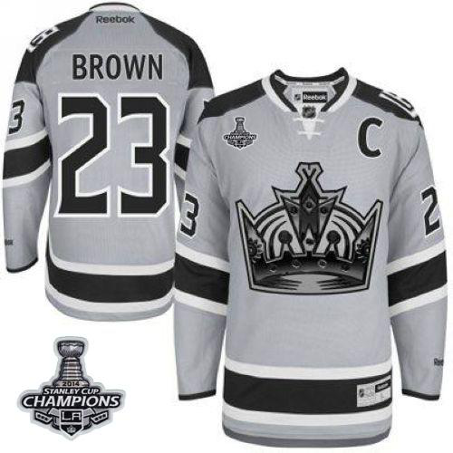 Los Angeles Kings #23 Dustin Brown Grey 2014 Stadium Series Stanley Cup Champions Stitched NHL Jersey