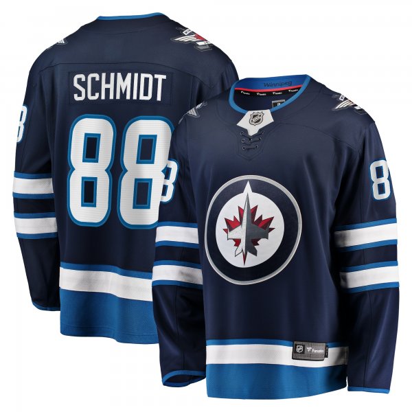 Men's Winnipeg Jets Nate Schmidt Fanatics Navy Home Premier Breakaway Player Jersey