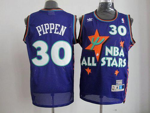 Men's Chicago Bulls #30 Scottie Pippen Purple 1995 All Star Stitched NBA Jersey