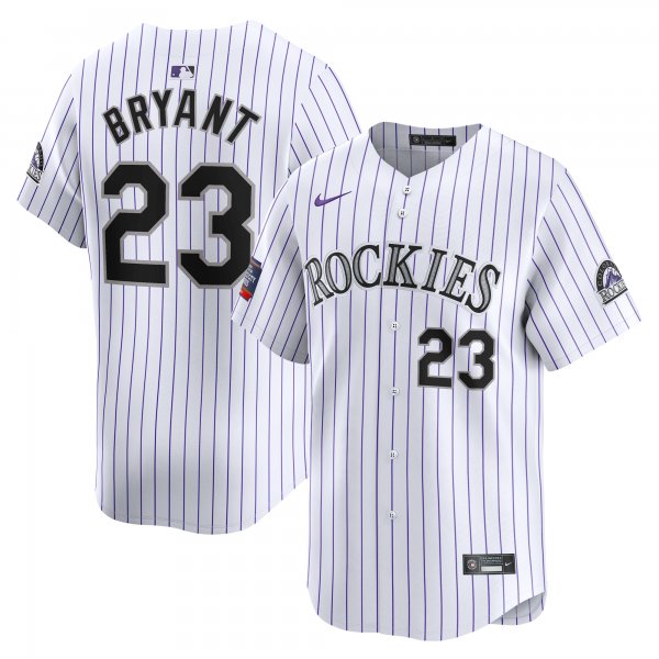 Men's Colorado Rockies Kris Bryant Nike White 2024 MLB World Tour Mexico City Series Home Limited Player Jersey