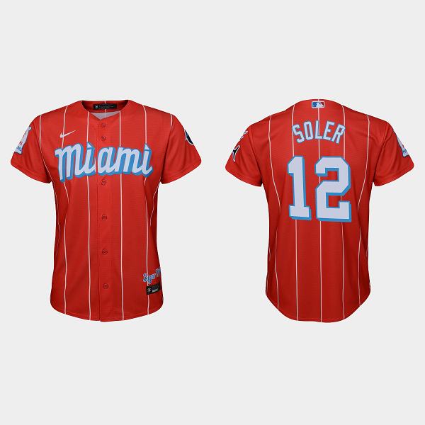 Youth Miami Marlins #12 Jorge Soler Red City Connect MLB Jersey