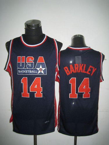 Men's Team USA #14 Charles Barkley Dark Blue 2012 USA Basketball Retro Stitched NBA Jersey