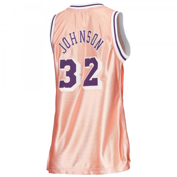 Women's Los Angeles Lakers Magic Johnson Mitchell & Ness Pink 75th Anniversary Rose Gold 1984 Swingman Jersey