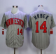 Mitchell And Ness 1987 Minnesota Twins #14 Kent Hrbek Grey Throwback Stitched MLB Jersey