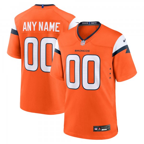 Men's Denver Broncos  Nike Orange Custom Game Jersey