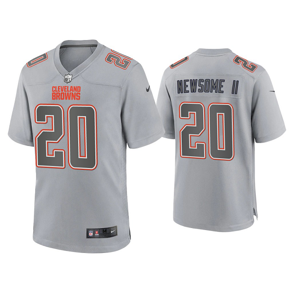 Men's Cleveland Browns Greg Newsome II Gray Atmosphere Fashion Game Jersey