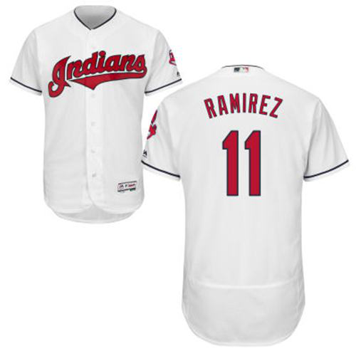 Cleveland Indians #11 Jose Ramirez White Flexbase Collection Stitched MLB Jersey