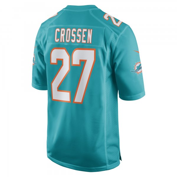 Men's Miami Dolphins Keion Crossen Nike Aqua Game Player Jersey