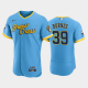 Men's Milwaukee Brewers 2022 City Connect #39 Corbin Burnes Flex Base MLB Jersey - Powder Blue