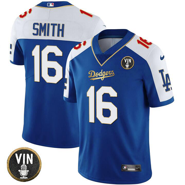 Men's Los Angeles Dodgers #16 Will Smith 2023 Vapor Royal Gold Jersey