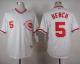 Cincinnati Reds #5 Johnny Bench White 1990 Turn Back The Clock Stitched MLB Jersey