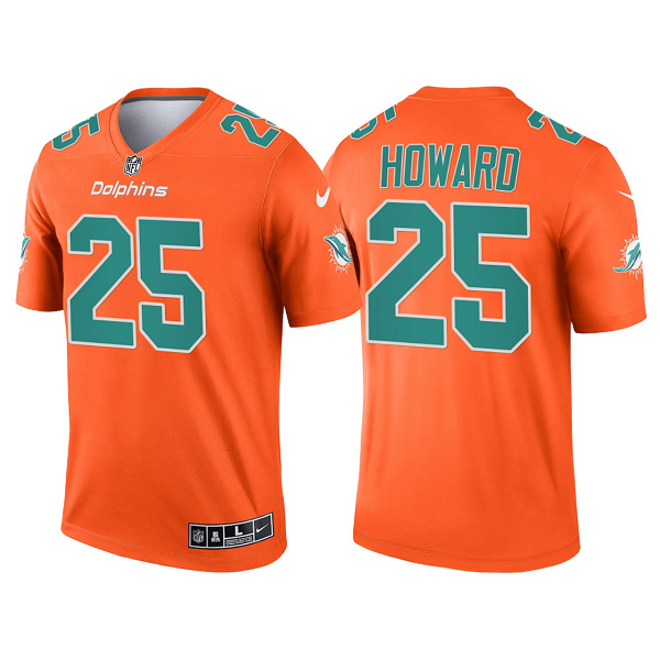 Men's Miami Dolphins #25 Xavien Howard Orange 2021 Limited NFL Jersey